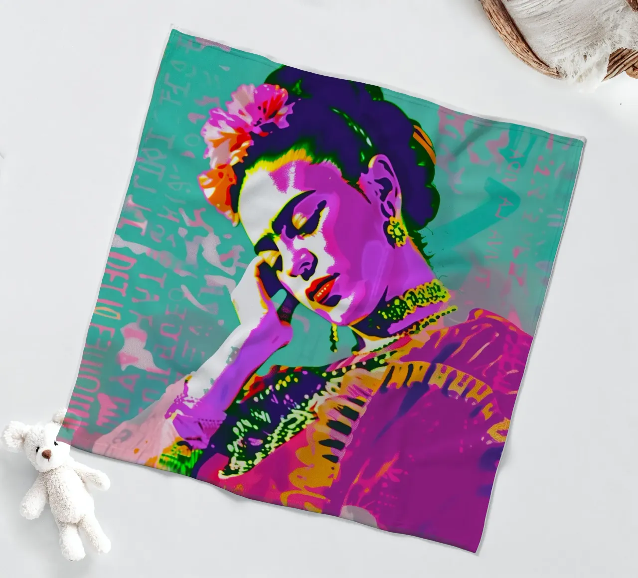 Bunte pop art Frida coperta in pile da Carinaprint