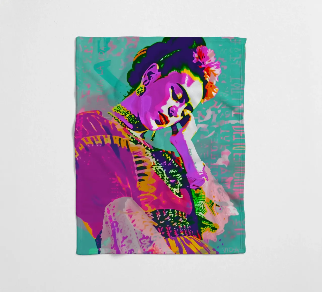 Bunte pop art Frida coperta in pile da Carinaprint