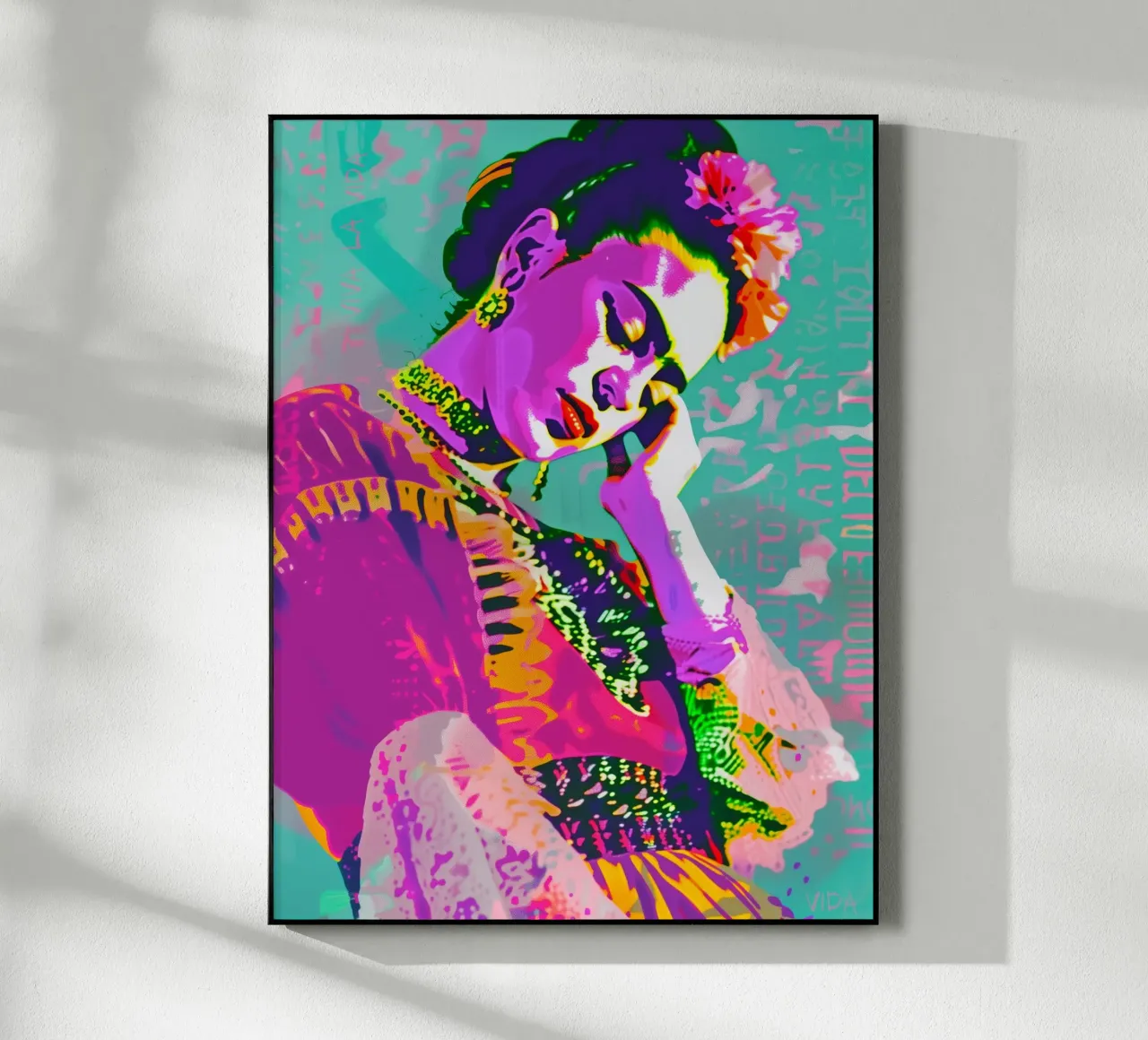 Bunte pop art Frida plexiglass da Carinaprint