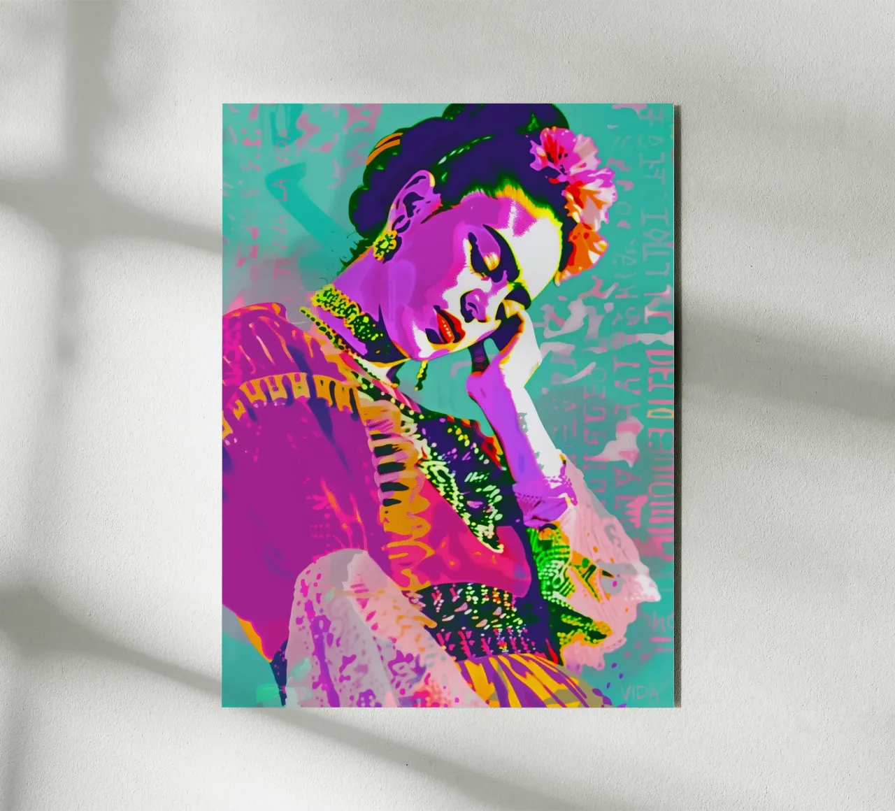 Bunte pop art Frida alluminio dibond da Carinaprint