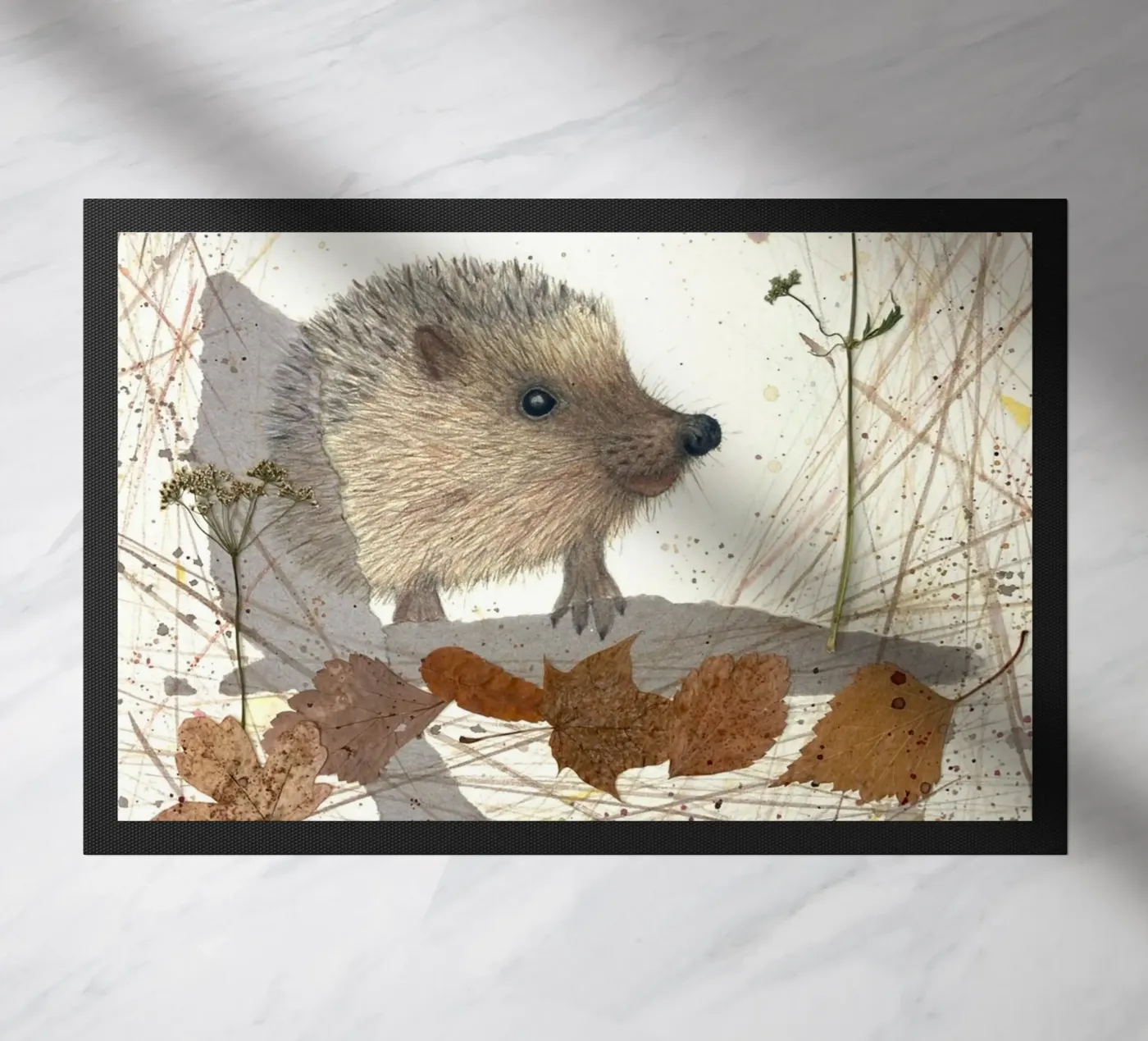 Hedgehog doormat by Mandy Becker Fine Arts