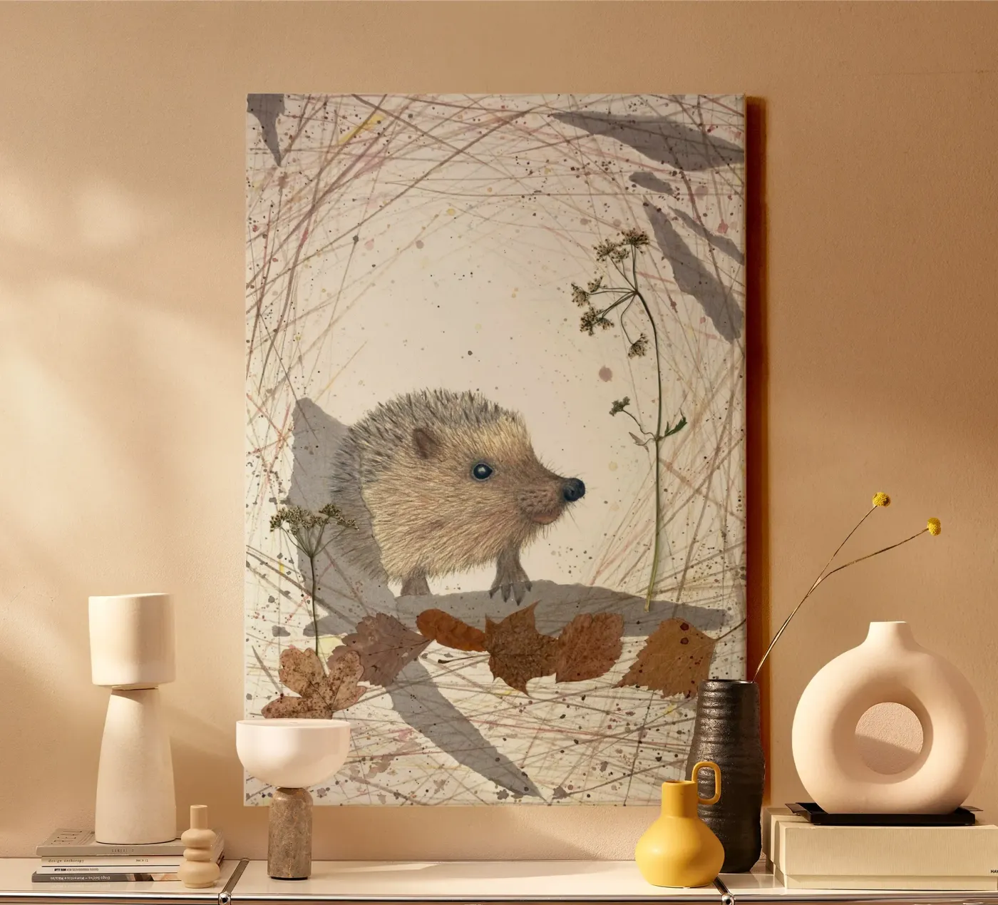 Egel canvas van Mandy Becker Fine Arts