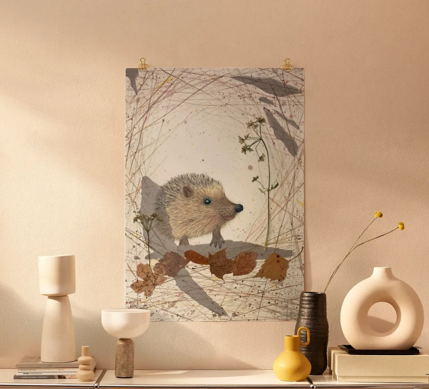 Egel poster van Mandy Becker Fine Arts