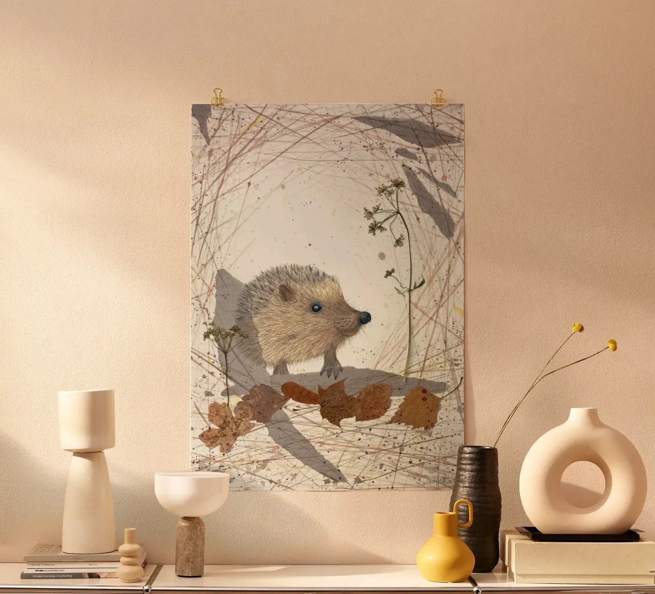 Egel poster van Mandy Becker Fine Arts