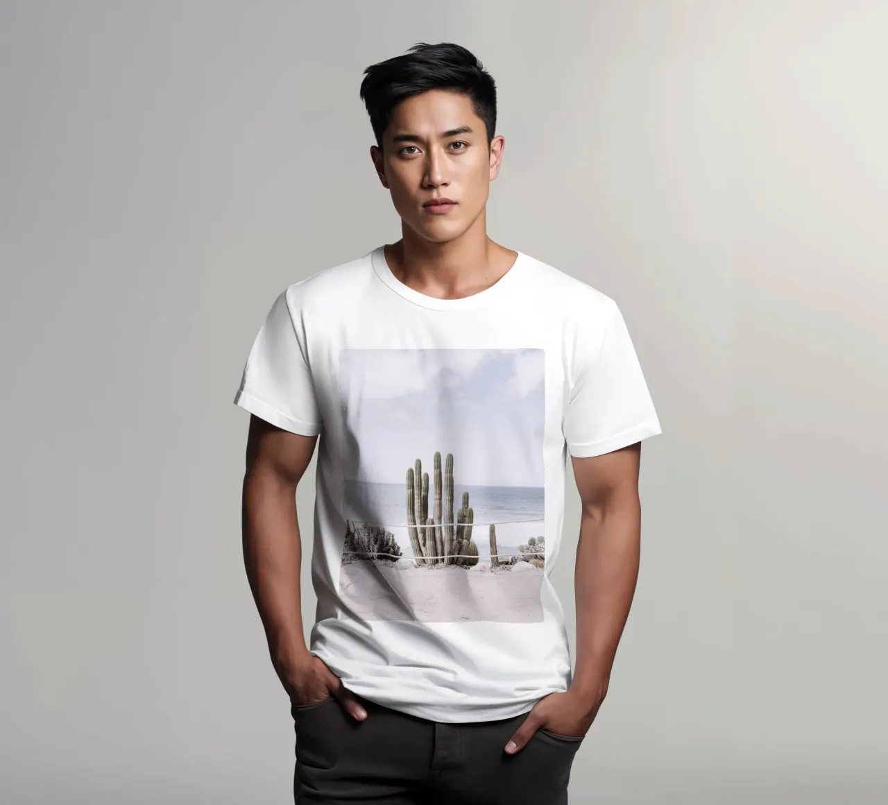 Cactus in riva al mare: il design costiero a contatto con la natura t-shirt da Whole©