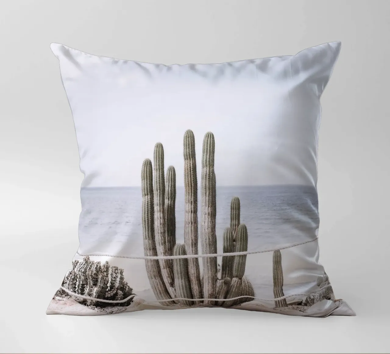 Cacti by the sea - coastal design in touch with nature decorative cushion by Whole©