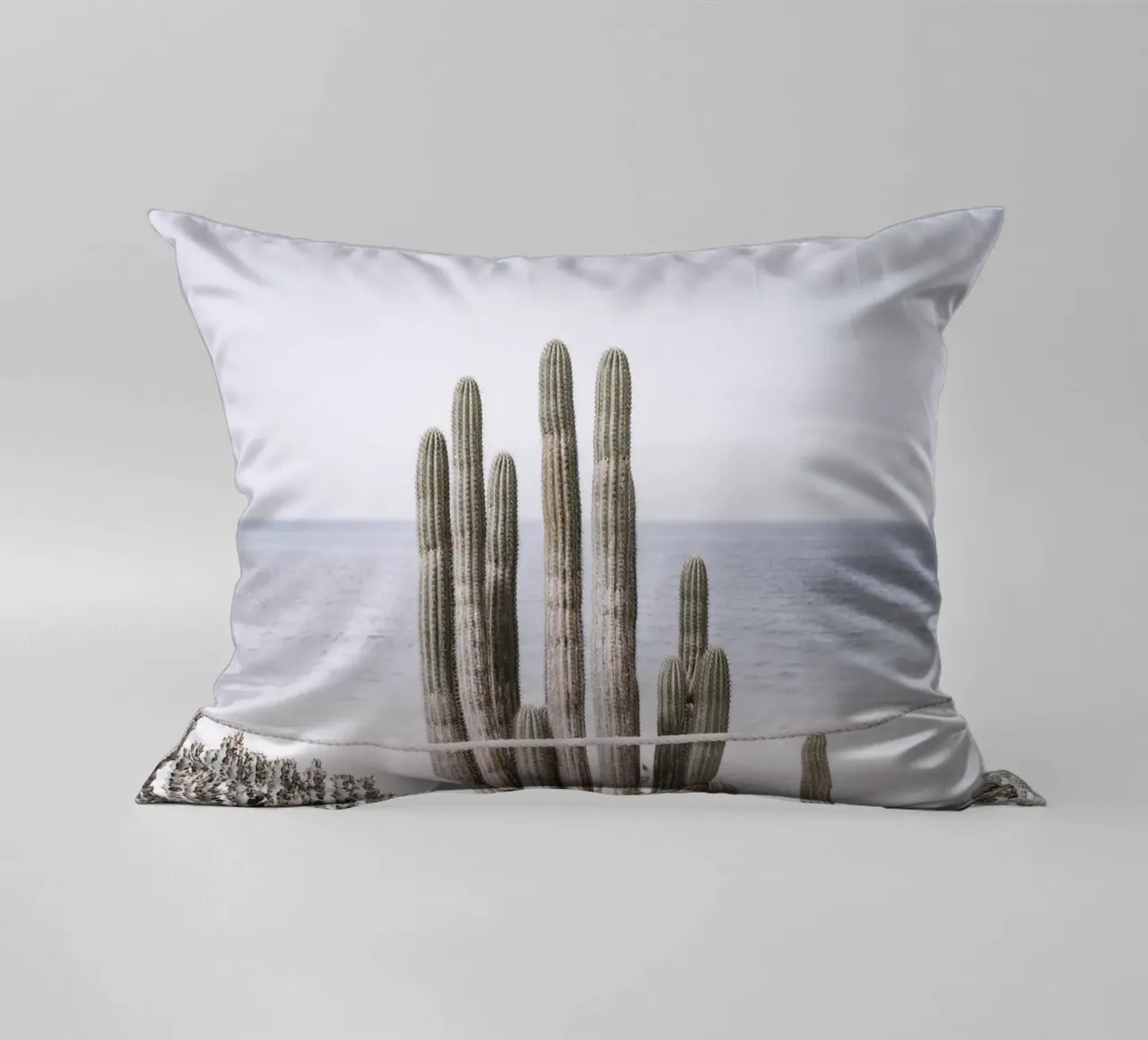 Cacti by the sea - coastal design in touch with nature decorative cushion by Whole©