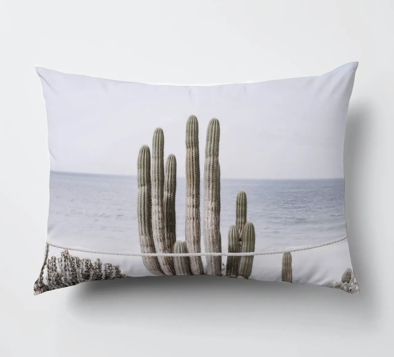 Cacti by the sea - coastal design in touch with nature decorative cushion by Whole©