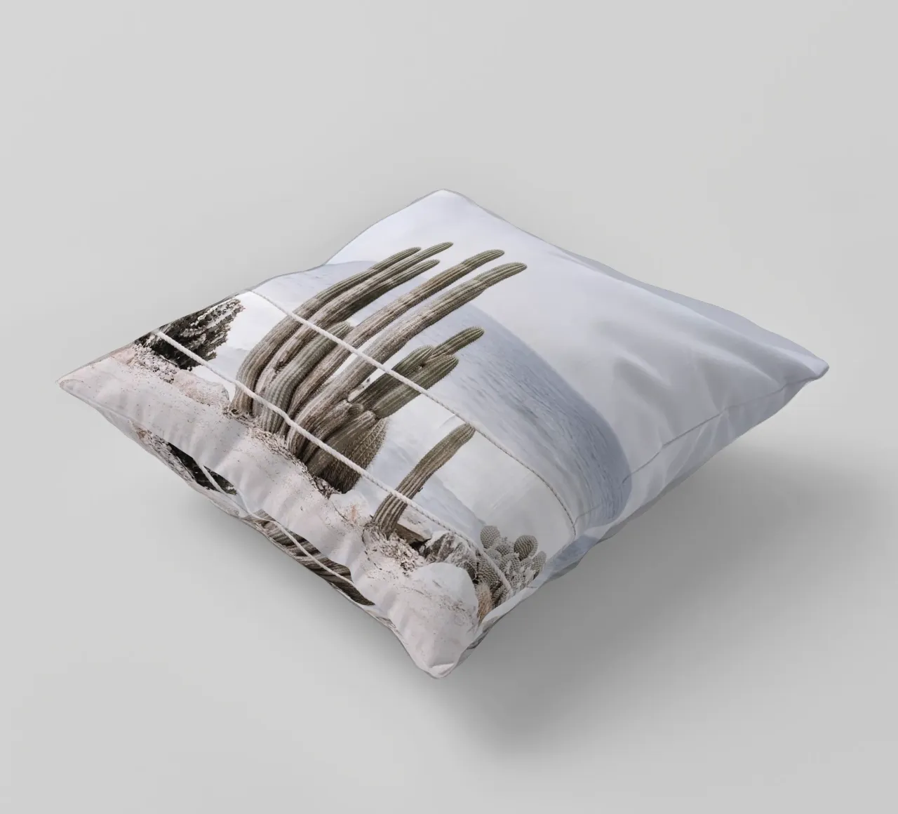 Cacti by the sea - coastal design in touch with nature decorative cushion by Whole©