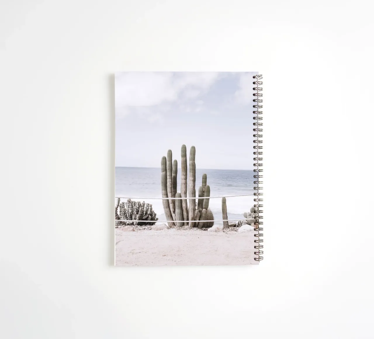 Cacti by the sea - coastal design in touch with nature spiral notebook by Whole©