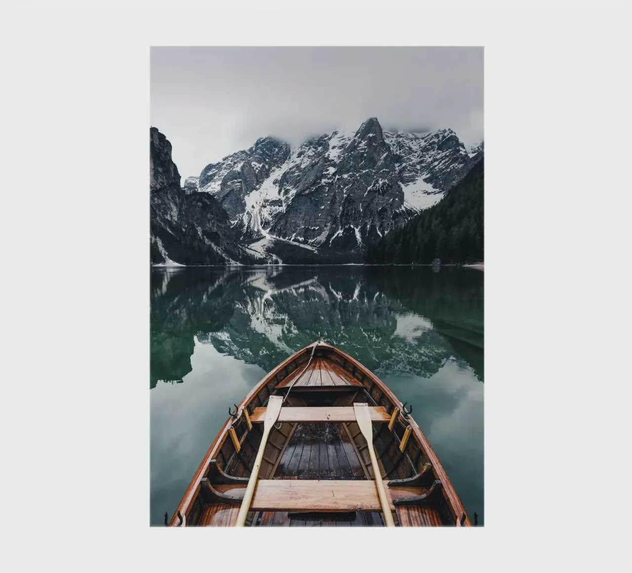 Boat and mountains - nature adventures on the lake notebook by Whole©