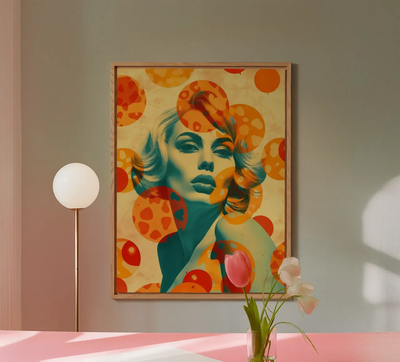 Bionda iconica con un look retrò alluminio dibond da Autofocus