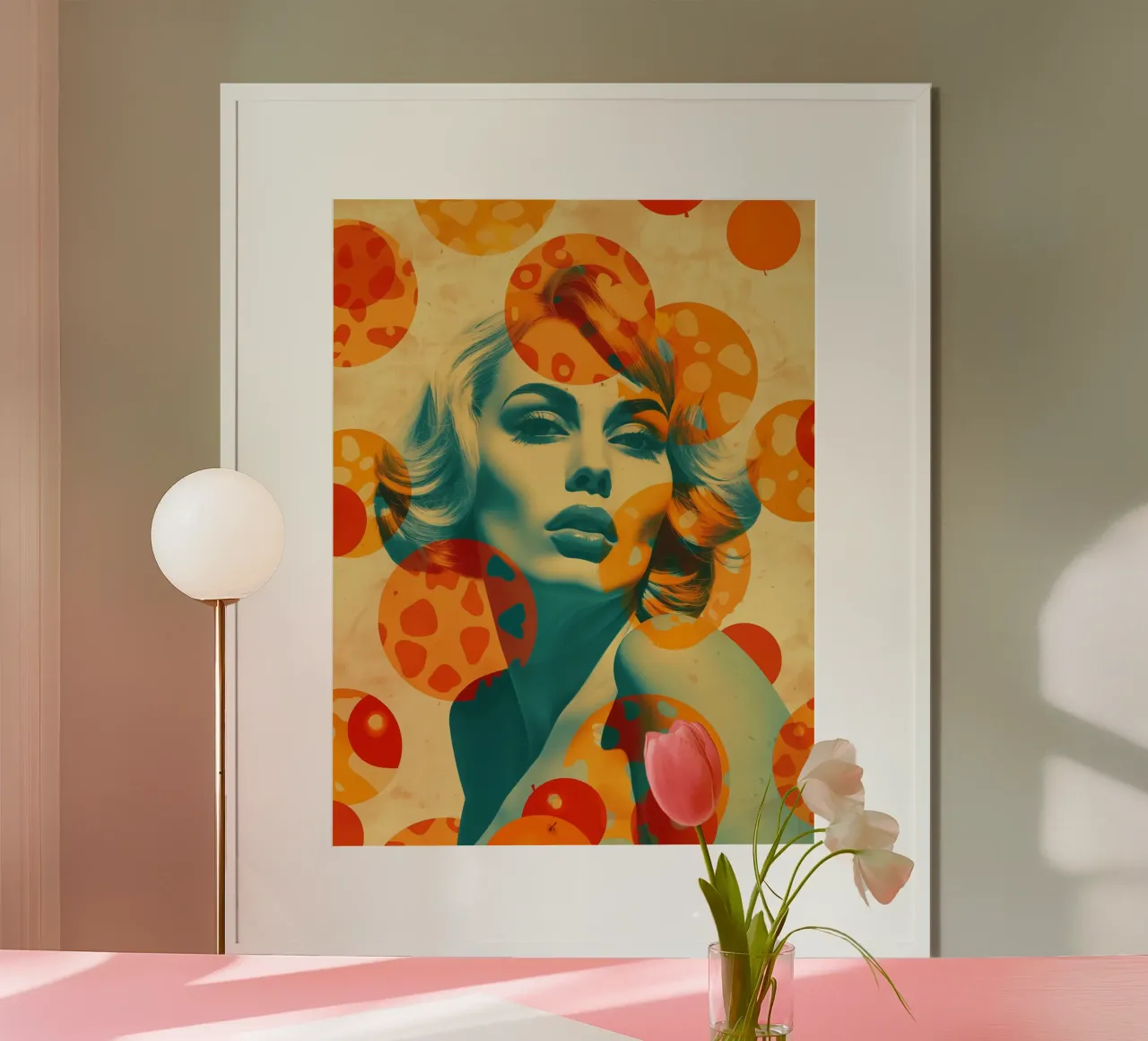 Bionda iconica con un look retrò poster con telaio in alluminio da Autofocus