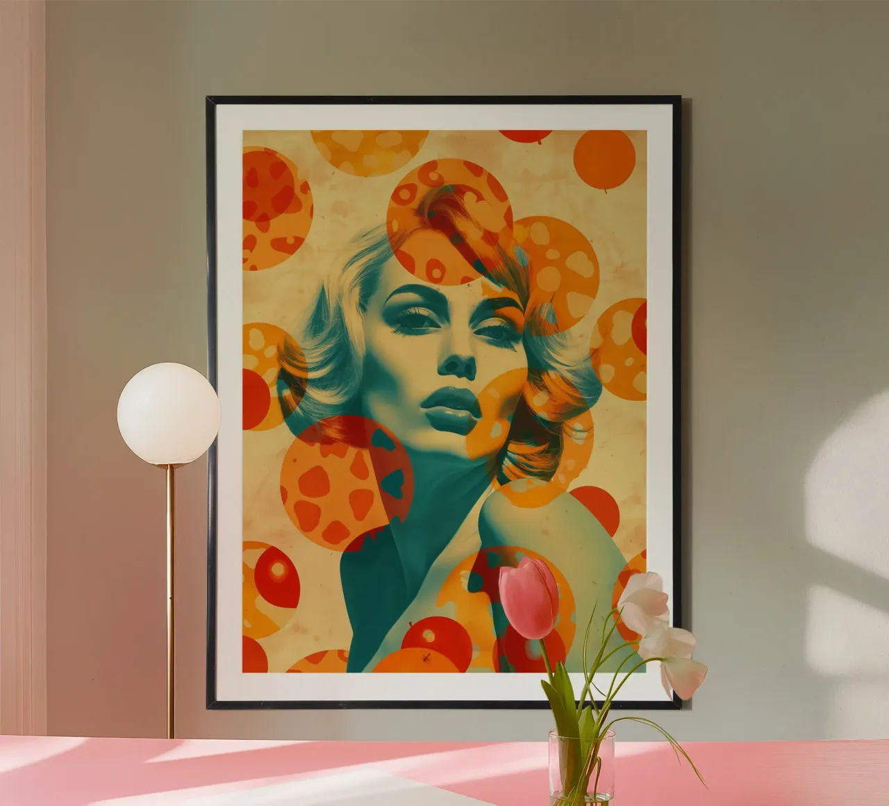 Bionda iconica con un look retrò poster con telaio in alluminio da Autofocus