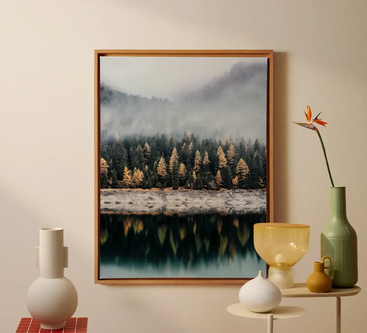 Cloud forest in autumn - Mystical nature canvas by Whole©