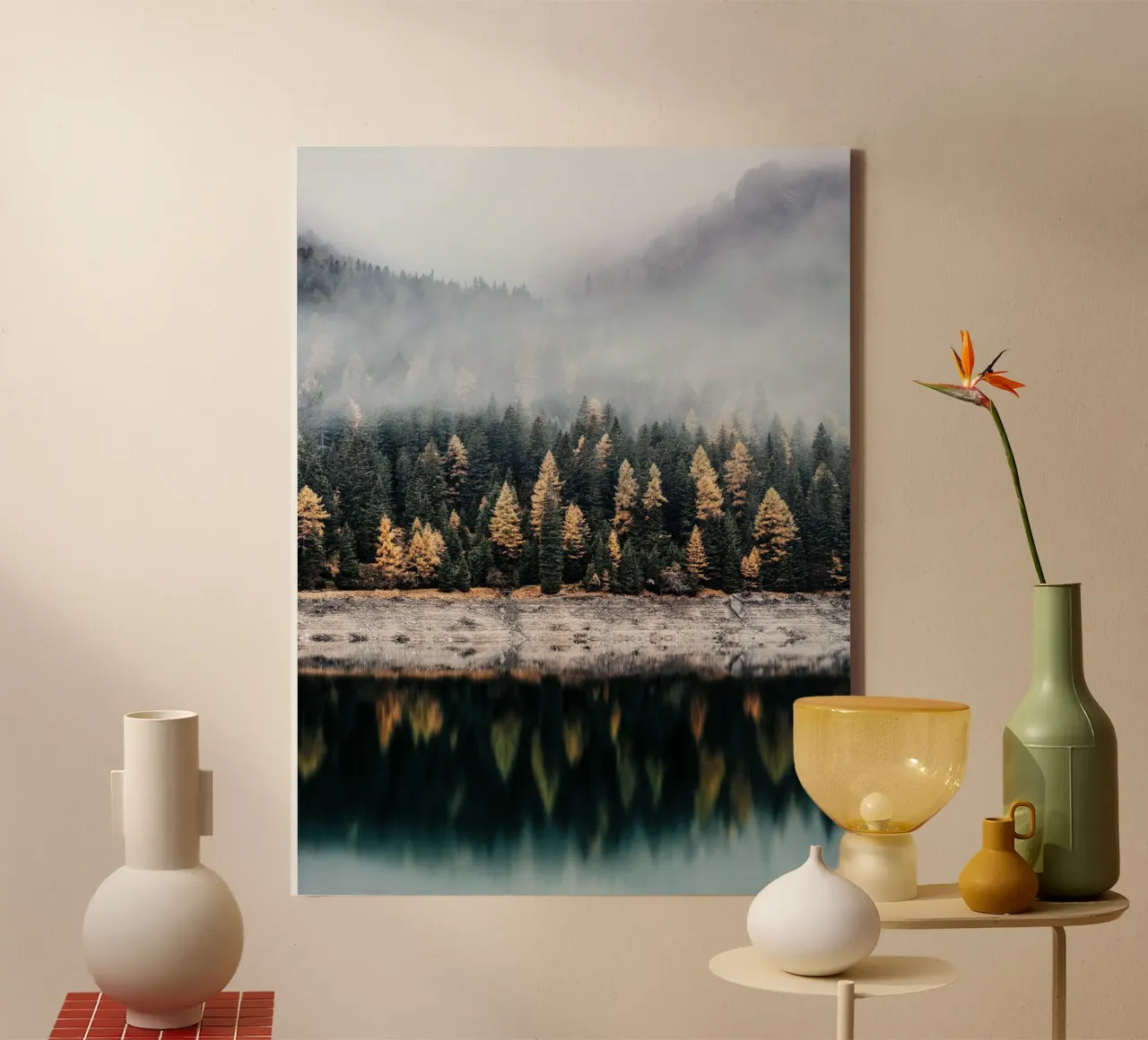 Cloud forest in autumn - Mystical nature canvas by Whole©