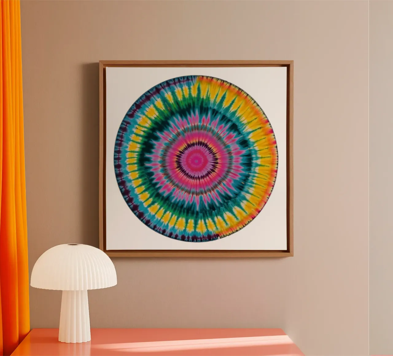 Mandala Hippie Batik Arcobaleno | Motivo della camicia Yoga tela con Cornice a cassetta da Autofocus