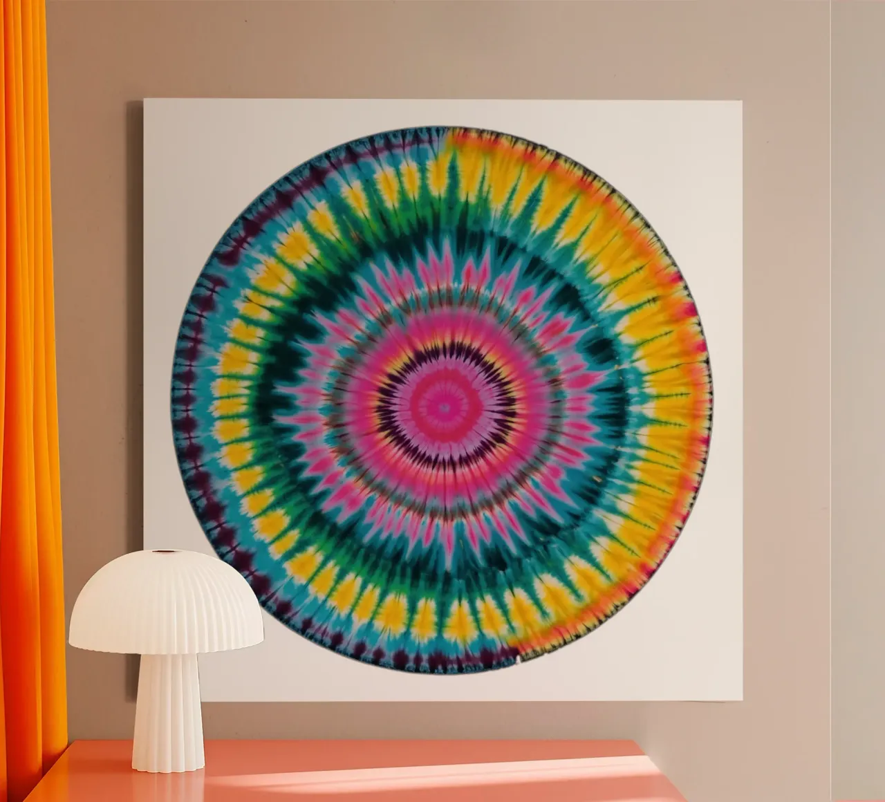 Mandala Hippie Batik Arcobaleno | Motivo della camicia Yoga tela con Cornice a cassetta da Autofocus