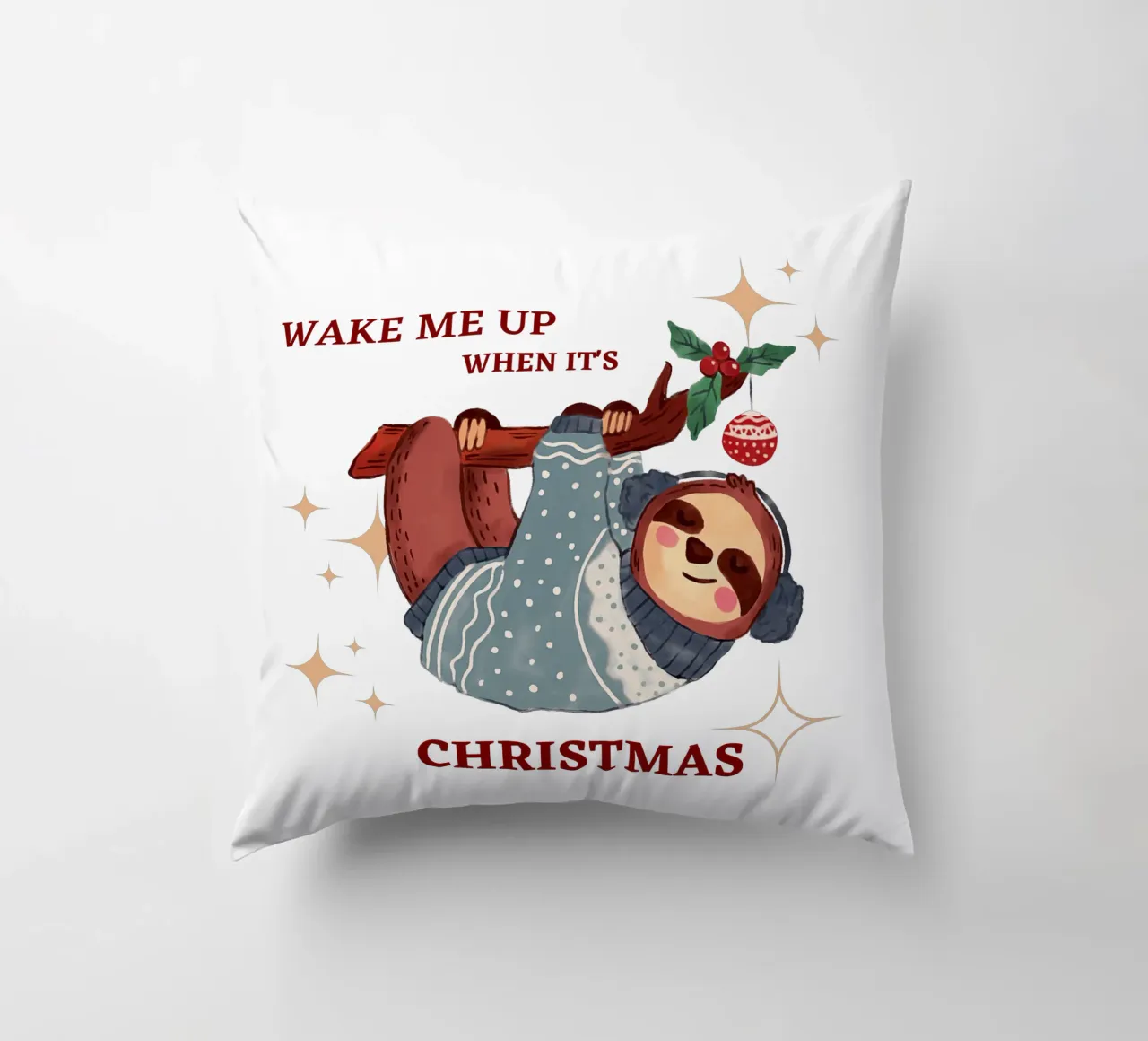 Svegliami quando è Natale cuscino da ArtDesign by KBK