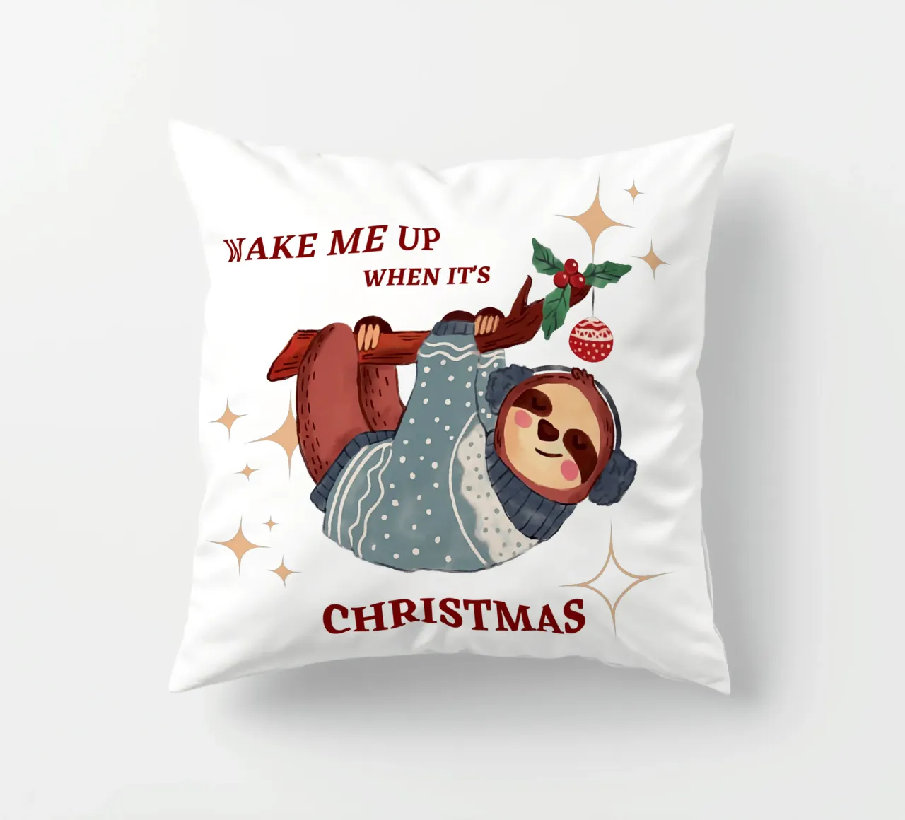 Svegliami quando è Natale cuscino da ArtDesign by KBK