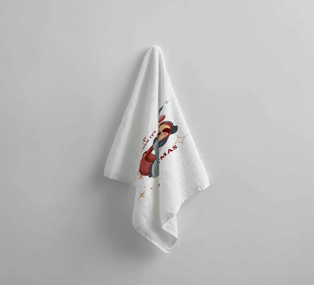 Svegliami quando è Natale asciugamano da bagno da ArtDesign by KBK