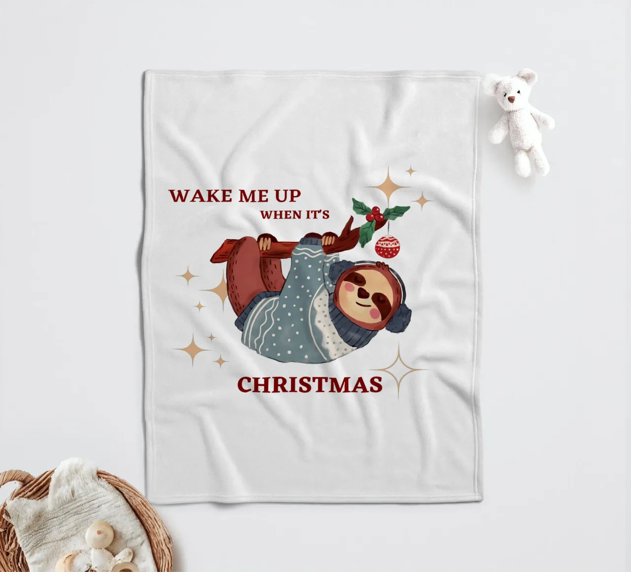 Svegliami quando è Natale coperta in pile da ArtDesign by KBK