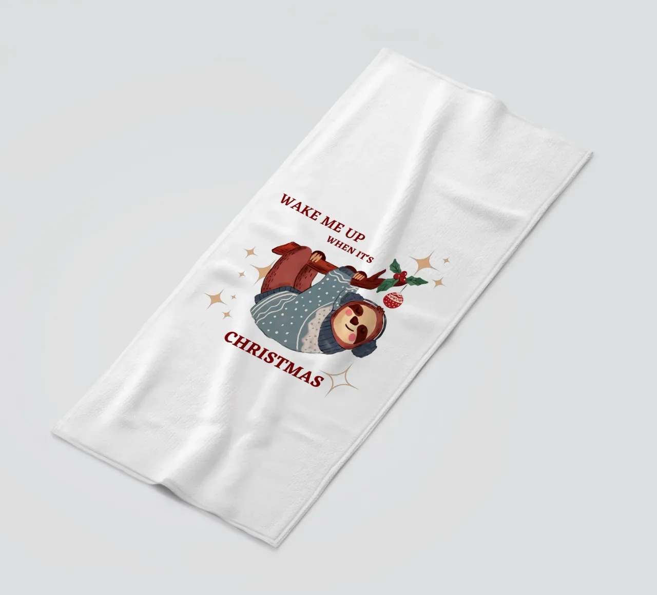 Svegliami quando è Natale telo mare da ArtDesign by KBK