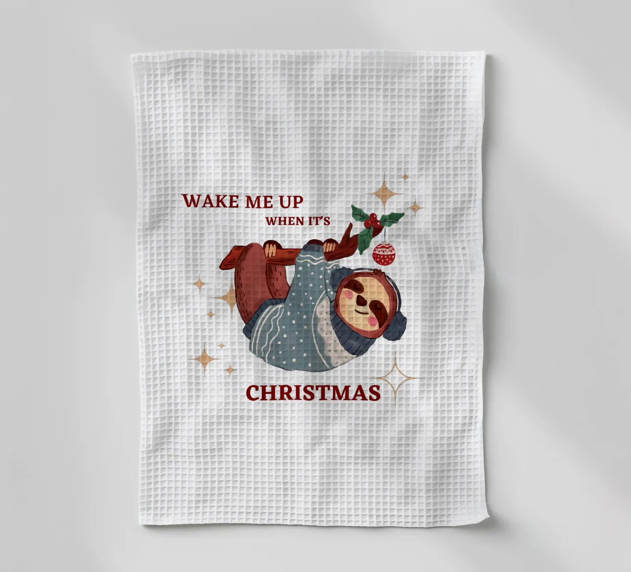 Svegliami quando è Natale canovaccio da cucina da ArtDesign by KBK