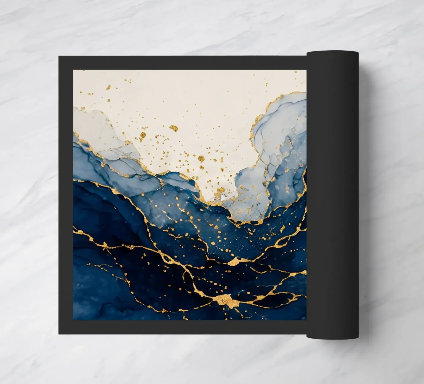 Navy current doormat by WijdevenPrints
