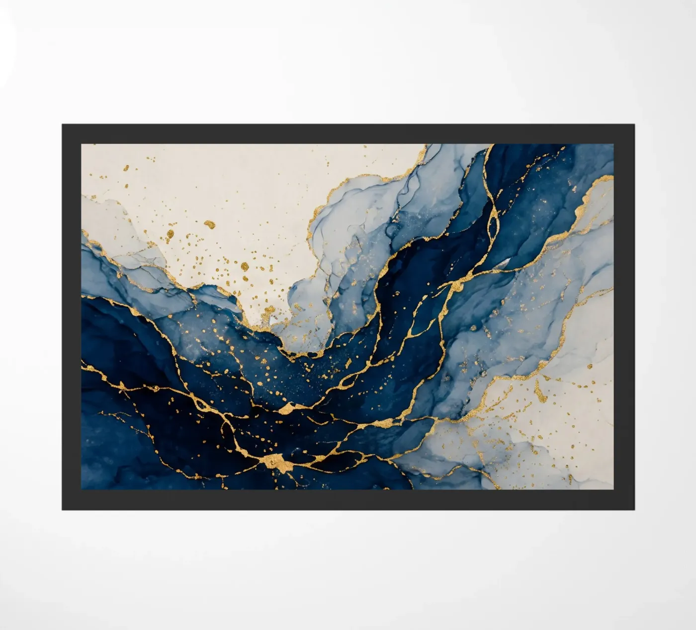 Navy current doormat by WijdevenPrints
