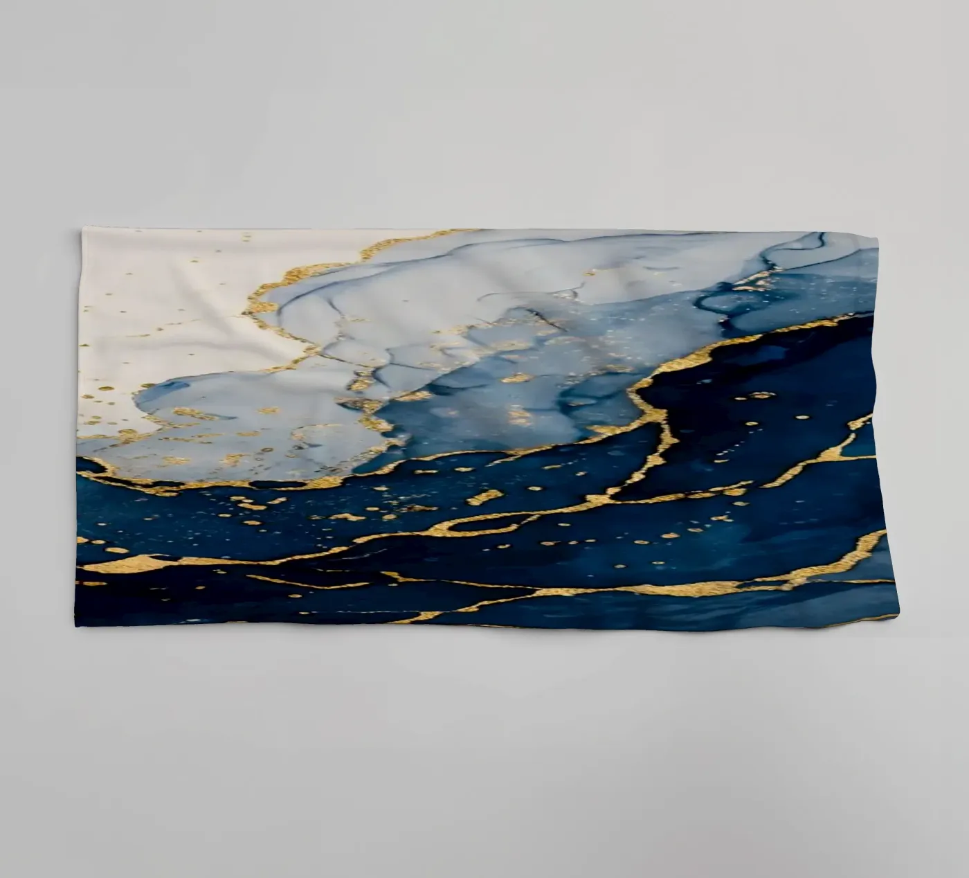 Navy current towel by WijdevenPrints