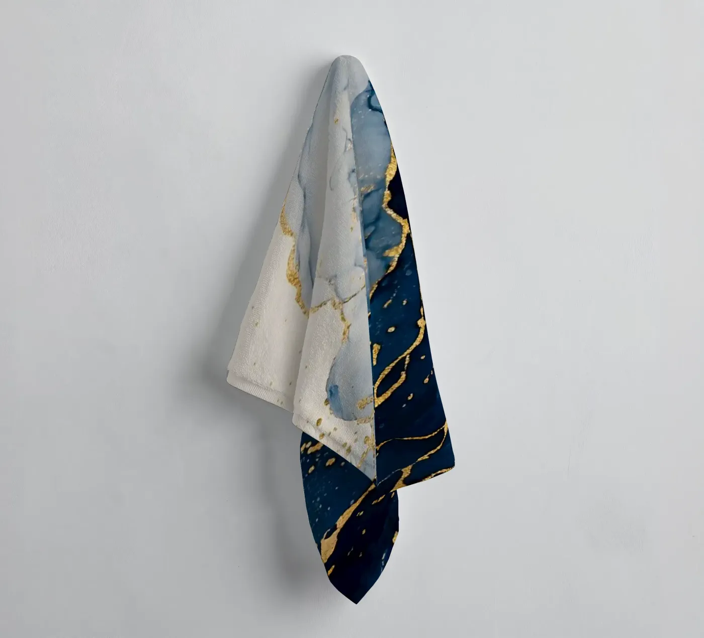 Navy current towel by WijdevenPrints