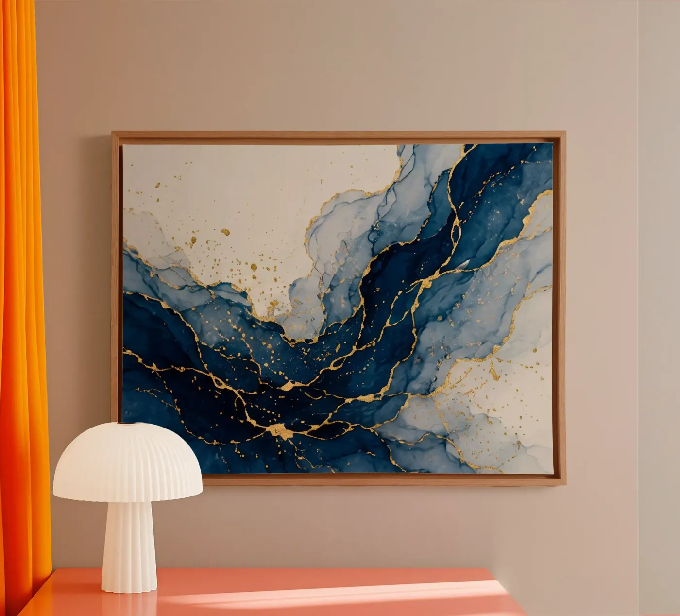Navy current canvas by WijdevenPrints