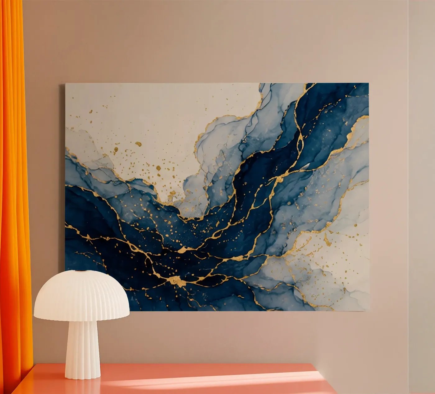 Navy current canvas by WijdevenPrints