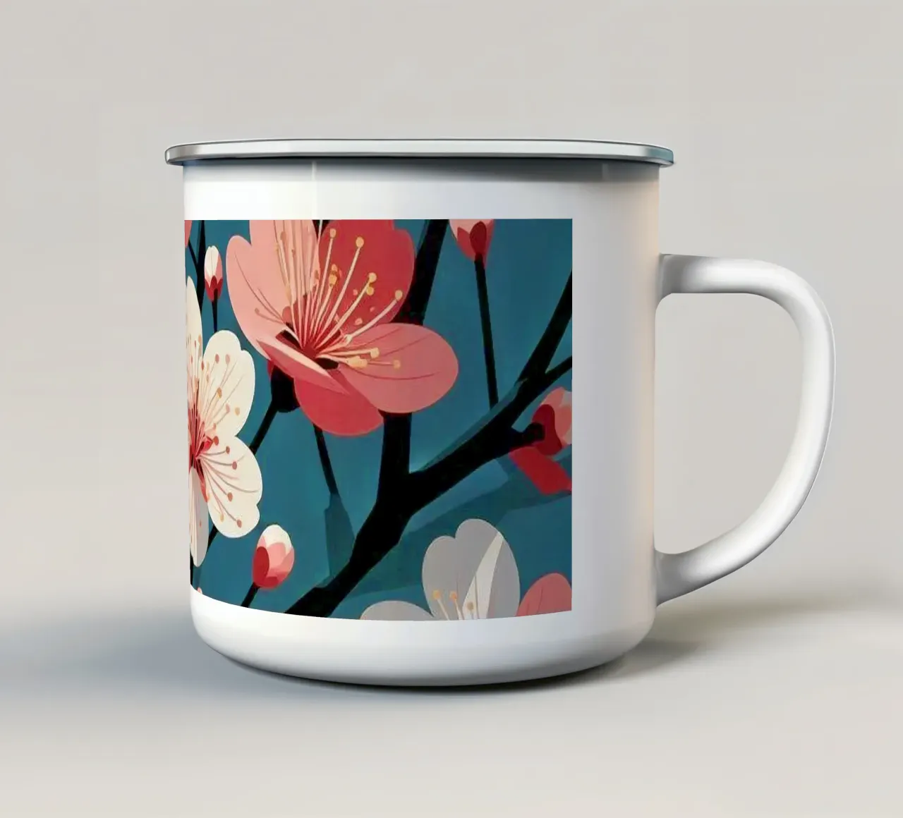 Fiori di ciliegio tazza in smalto da Digital Naive