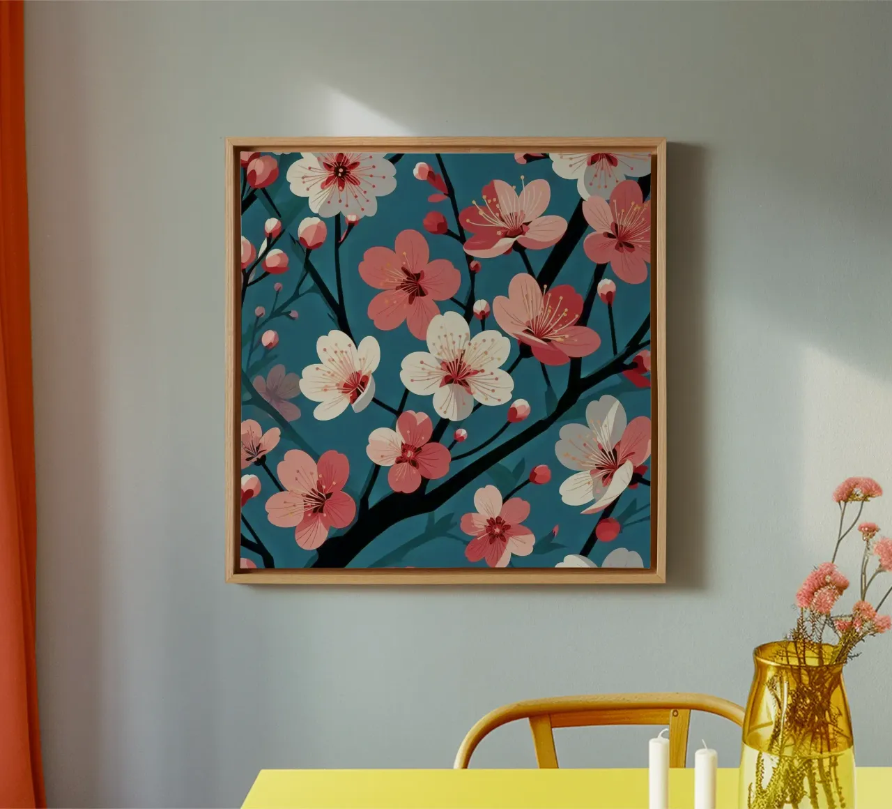 Fiori di ciliegio tela con Cornice a cassetta da Digital Naive