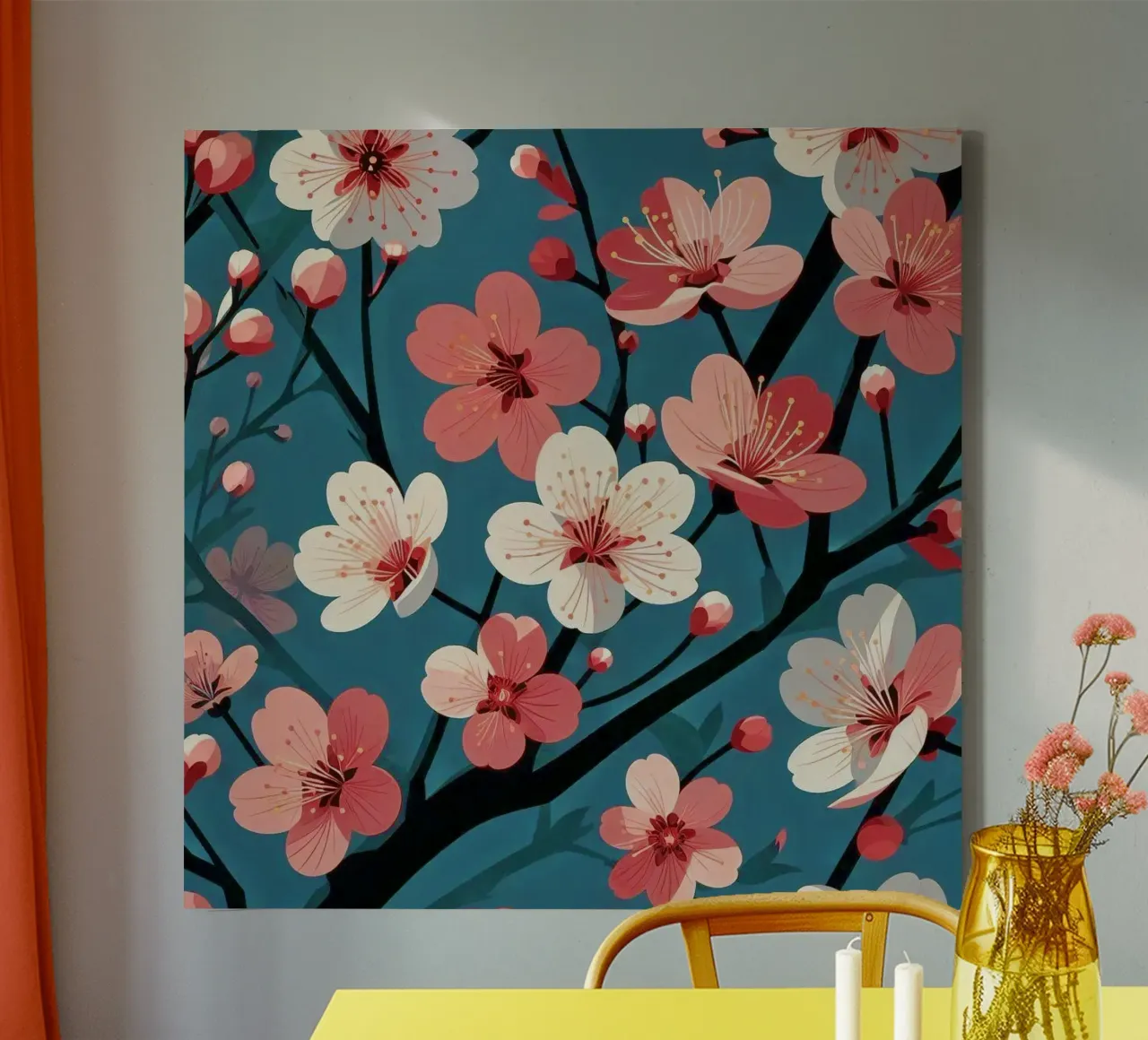 Fiori di ciliegio tela con Cornice a cassetta da Digital Naive