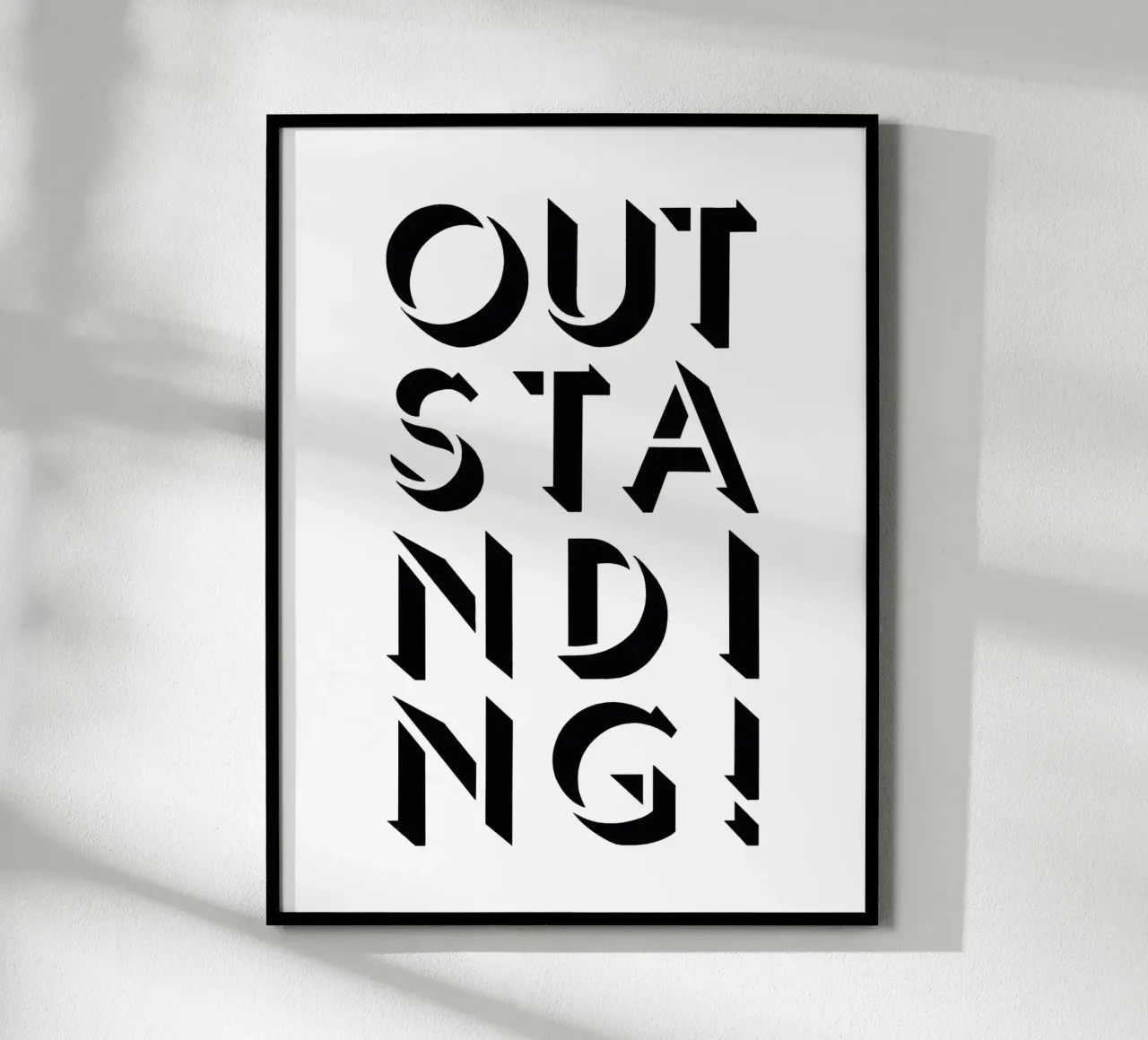 Outstanding! poster con telaio in legno da Richard Hood