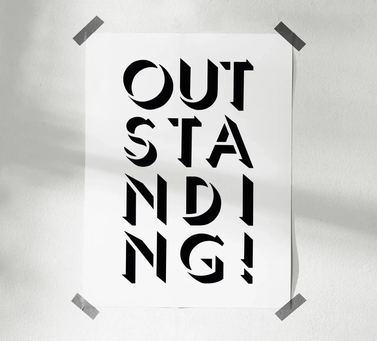 Outstanding! poster con telaio in legno da Richard Hood