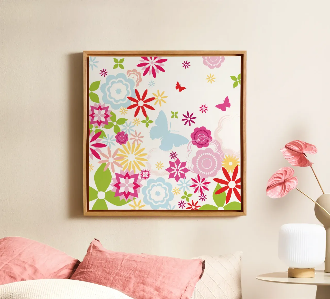 Flower Power tela con Cornice a cassetta da Catherine Aguilar