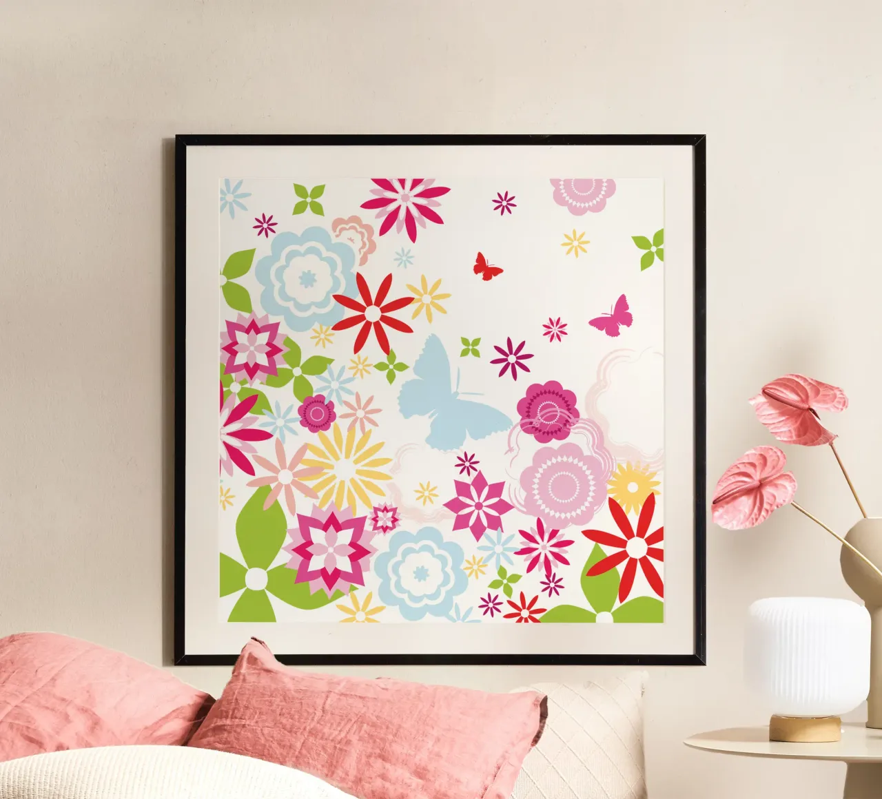 Flower Power poster con telaio in alluminio da Catherine Aguilar