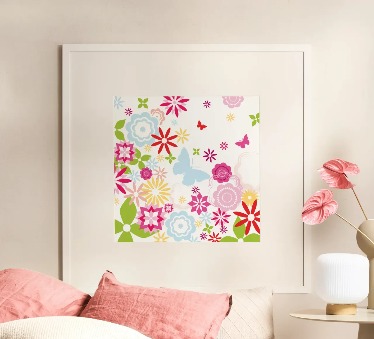 Flower Power poster con telaio in alluminio da Catherine Aguilar