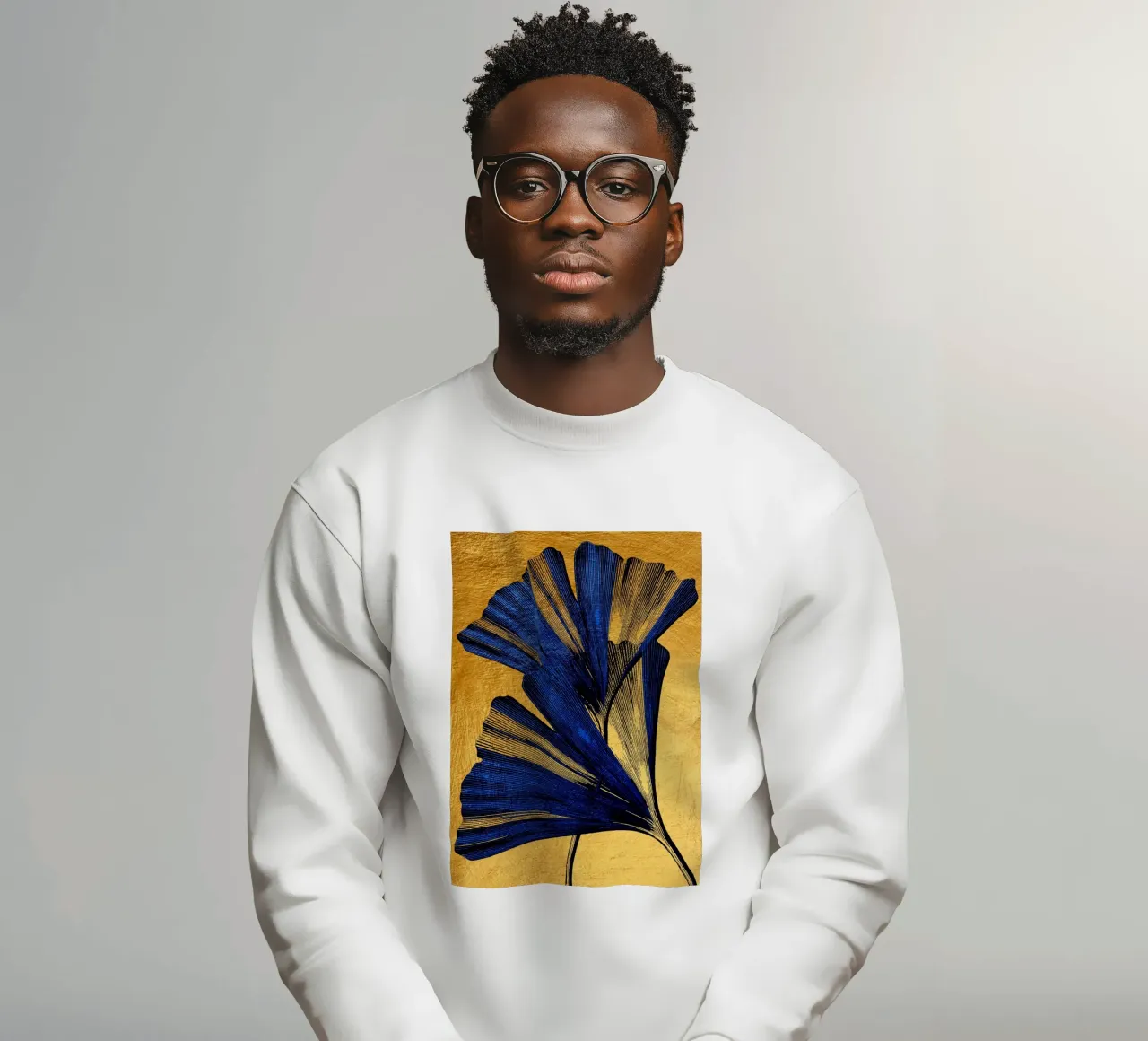Ginkgo biloba oro e blu felpa da Justyna Jaszke JBJart