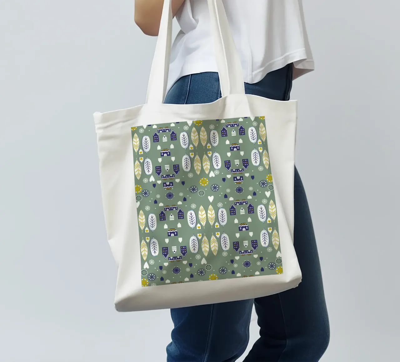 Scandi Pattern borsa in juta da Catherine Aguilar