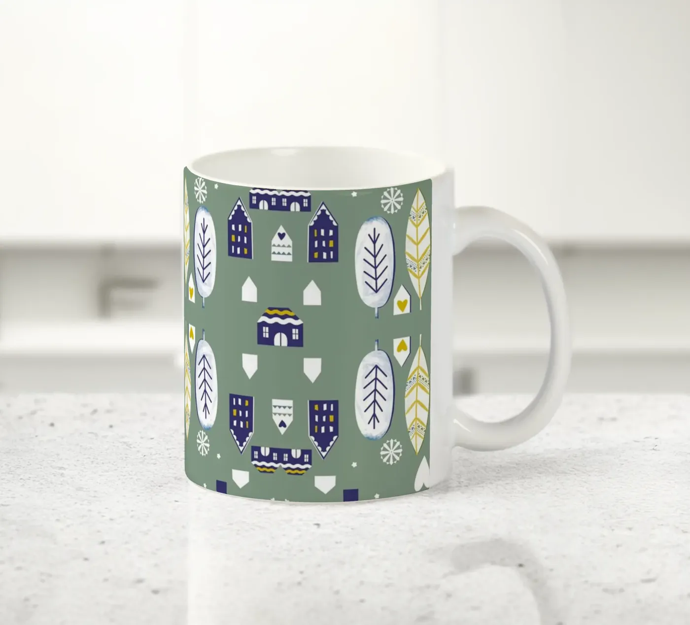 Scandi Pattern ceramic mug by Catherine Aguilar