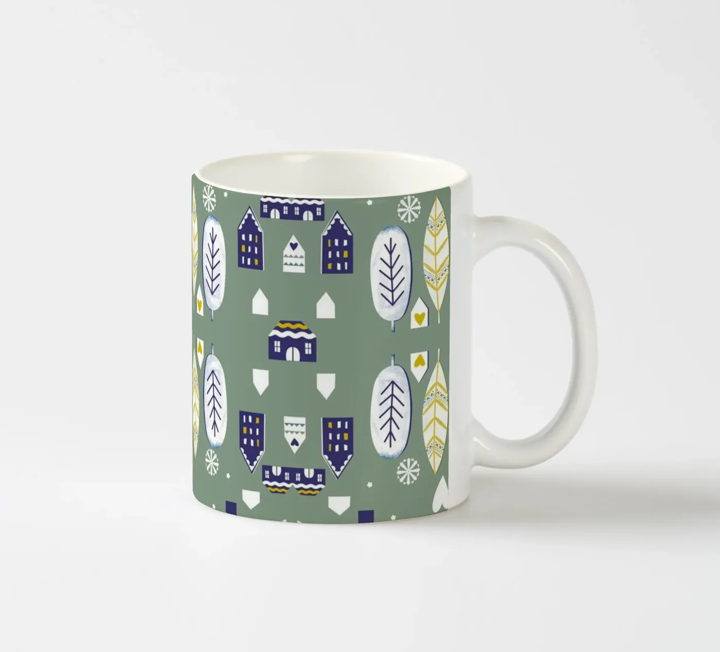 Scandi Pattern ceramic mug by Catherine Aguilar