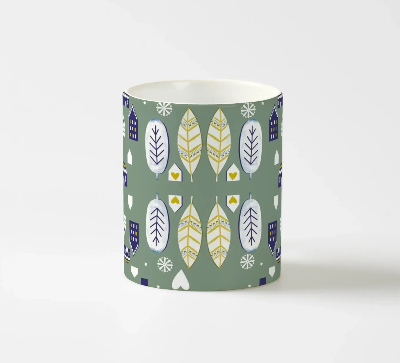 Scandi Pattern ceramic mug by Catherine Aguilar