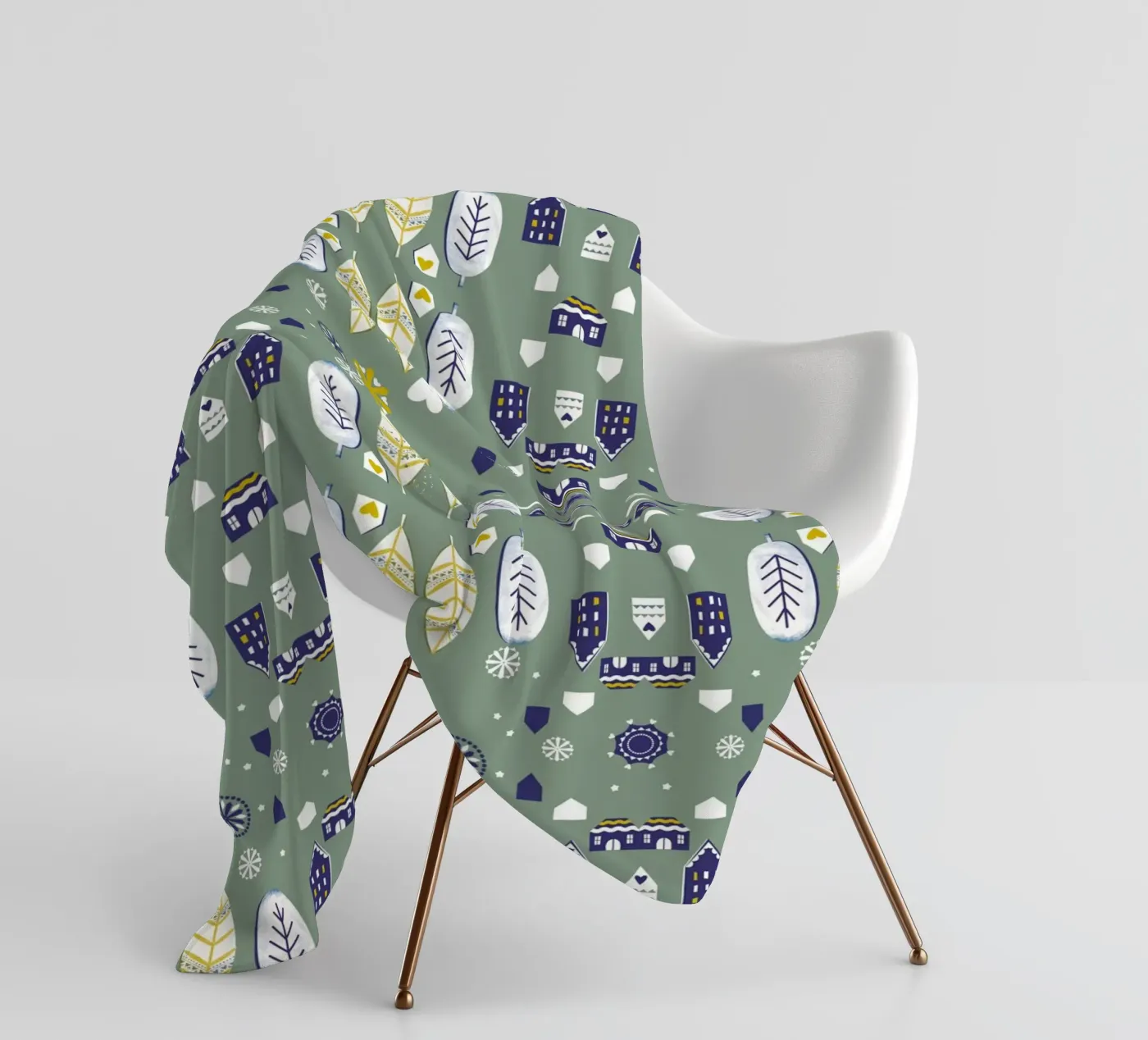 Scandi Pattern fleece blanket by Catherine Aguilar