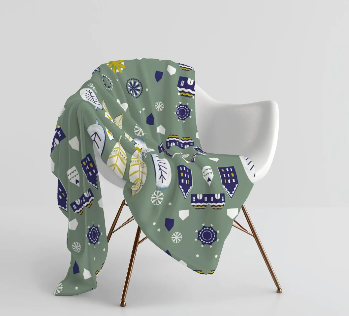 Scandi Pattern fleece blanket by Catherine Aguilar