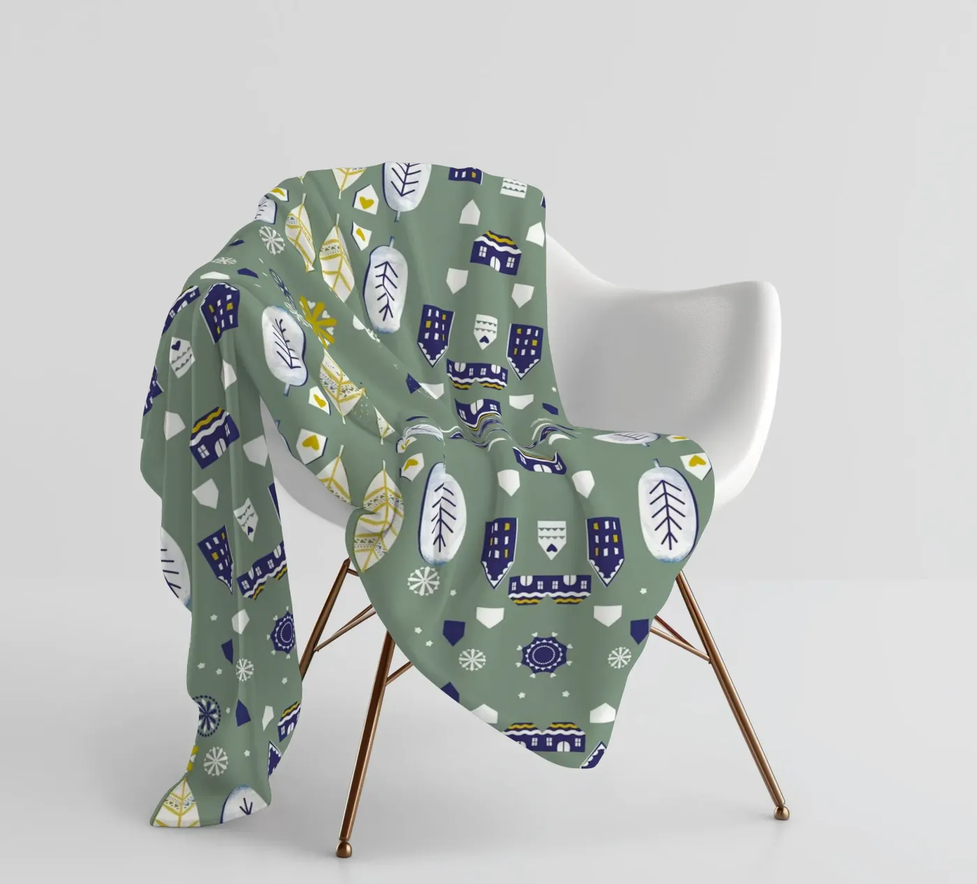 Scandi Pattern fleece blanket by Catherine Aguilar